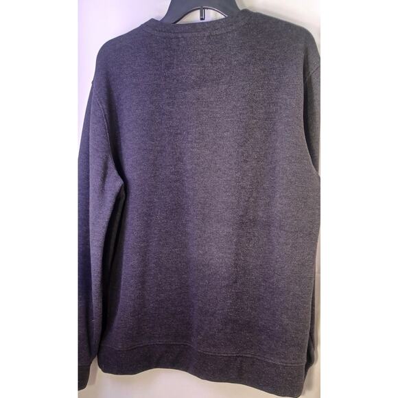 Jachs New York Men's Large Gray Wool Blend Crewneck Sweater Herringbone Pattern - Picture 2 of 8